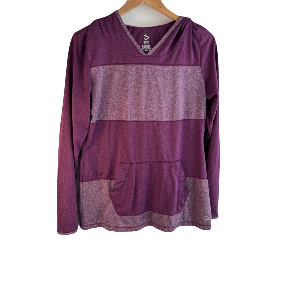 Purple  Color  Block  Women’s  Large  Striped  Hoodie 
Pullover  Casual  Cozy  N
